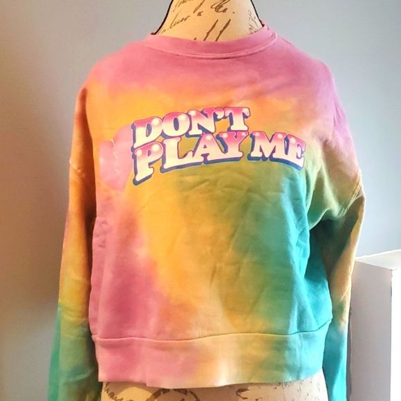 Dolls Kill Tops - BSR by Samii Ryan Dont Play Me Tie Dye Sweatshirt NWT Size Medium